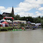 MS Sydney begrüsst die Wassersportveranstaltung auf der Saar