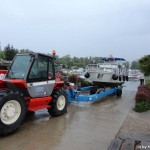 MS Sydney ausgewassert in Breisach